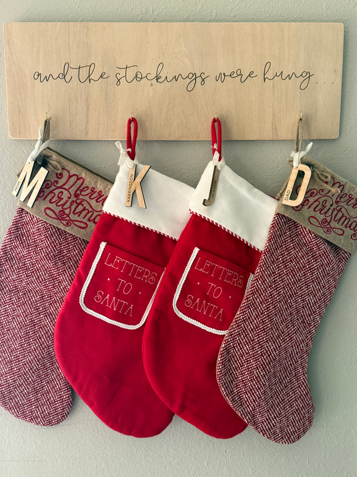 Personalized Wooden Stocking Holder